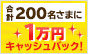 リボ払い・分割払いのご利用で抽選で合計200名さまに1万円キャッシュバック！