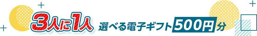 3人に1人 選べる電子ギフト500円分