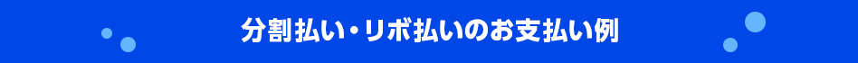 分割払い・リボ払いのお支払い例